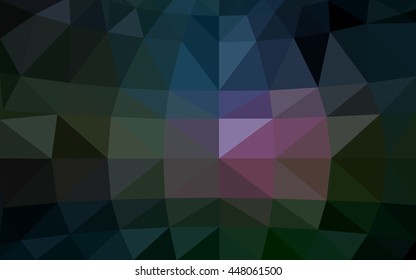 Dark multicolor polygonal illustration, which consist of triangles. Triangular design for your business. Geometric background in Origami style with gradient.