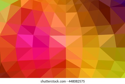 Dark multicolor polygonal illustration, which consist of triangles. Triangular design for your business. Geometric background in Origami style with gradient.