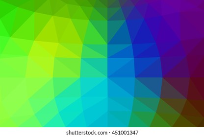 Dark multicolor polygonal illustration, which consist of triangles. Triangular design for your business. Geometric background in Origami style with gradient.