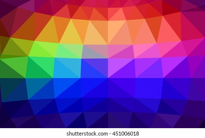 Dark multicolor polygonal illustration, which consist of triangles. Triangular design for your business. Geometric background in Origami style with gradient.