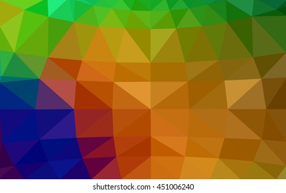 Dark multicolor polygonal illustration, which consist of triangles. Triangular design for your business. Geometric background in Origami style with gradient.