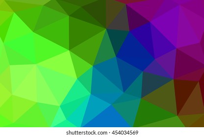Dark multicolor polygonal illustration, which consist of triangles. Triangular design for your business. Geometric background in Origami style with gradient.
