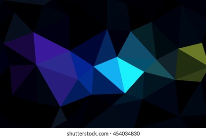 Dark multicolor polygonal illustration, which consist of triangles. Triangular design for your business. Geometric background in Origami style with gradient.