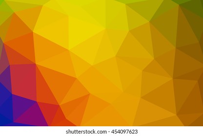 Dark multicolor polygonal illustration, which consist of triangles. Triangular design for your business. Geometric background in Origami style with gradient.