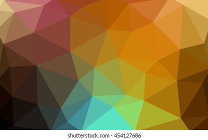 Dark multicolor polygonal illustration, which consist of triangles. Triangular design for your business. Geometric background in Origami style with gradient.