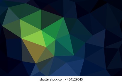 Dark multicolor polygonal illustration, which consist of triangles. Triangular design for your business. Geometric background in Origami style with gradient.