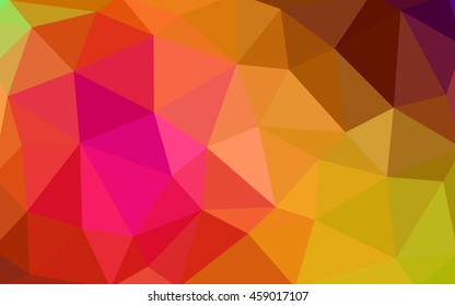 Dark multicolor polygonal illustration, which consist of triangles. Triangular design for your business. Geometric background in Origami style with gradient.