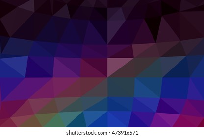 Dark multicolor polygonal illustration, which consist of triangles. Triangular design for your business. Geometric background in Origami style with gradient.