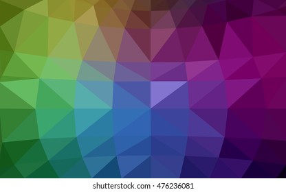 Dark multicolor polygonal illustration, which consist of triangles. Triangular design for your business. Geometric background in Origami style with gradient.