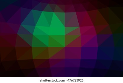 Dark multicolor polygonal illustration, which consist of triangles. Triangular design for your business. Geometric background in Origami style with gradient.