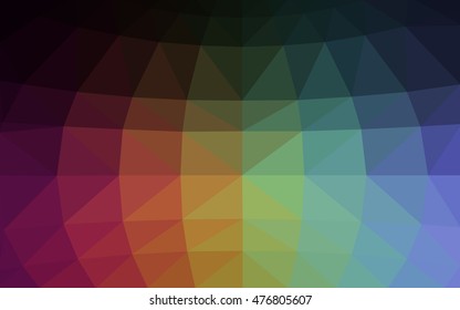 Dark multicolor polygonal illustration, which consist of triangles. Triangular design for your business. Geometric background in Origami style with gradient.