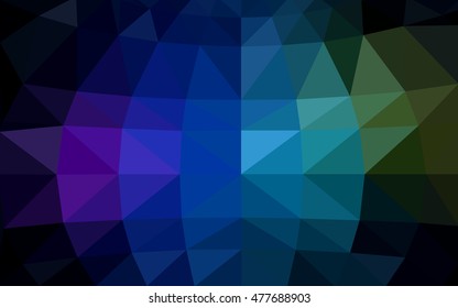 Dark multicolor polygonal illustration, which consist of triangles. Triangular design for your business. Geometric background in Origami style with gradient.