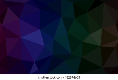 Dark multicolor polygonal illustration, which consist of triangles. Triangular design for your business. Geometric background in Origami style with gradient.