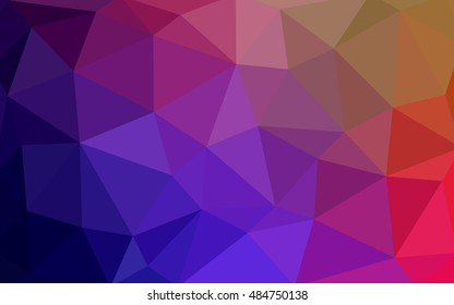 Dark multicolor polygonal illustration, which consist of triangles. Triangular design for your business. Geometric background in Origami style with gradient.