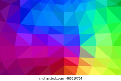 Dark multicolor polygonal illustration, which consist of triangles. Triangular design for your business. Geometric background in Origami style with gradient.