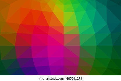 Dark multicolor polygonal illustration, which consist of triangles. Triangular design for your business. Geometric background in Origami style with gradient.