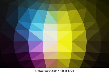 Dark multicolor polygonal illustration, which consist of triangles. Triangular design for your business. Geometric background in Origami style with gradient.