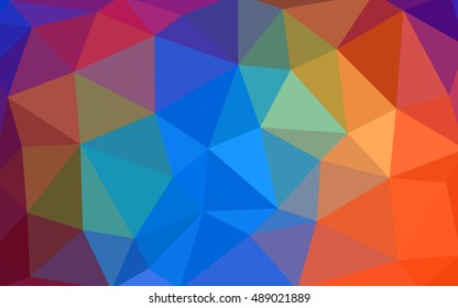 Dark multicolor polygonal illustration, which consist of triangles. Triangular design for your business. Geometric background in Origami style with gradient.