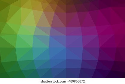 Dark multicolor polygonal illustration, which consist of triangles. Triangular design for your business. Geometric background in Origami style with gradient.
