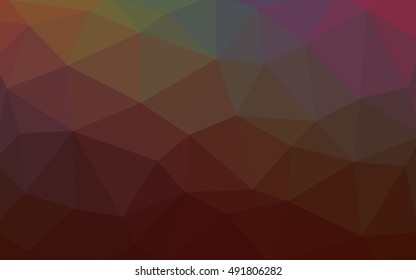 Dark multicolor polygonal illustration, which consist of triangles. Triangular design for your business. Geometric background in Origami style with gradient.