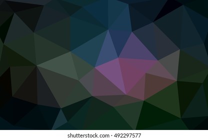 Dark multicolor polygonal illustration, which consist of triangles. Triangular design for your business. Geometric background in Origami style with gradient.