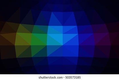 Dark multicolor polygonal illustration, which consist of triangles. Triangular design for your business. Geometric background in Origami style with gradient.
