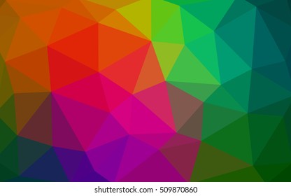 Dark multicolor polygonal illustration, which consist of triangles. Triangular design for your business. Geometric background in Origami style with gradient.