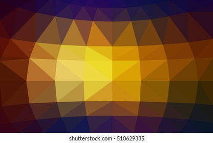 Dark multicolor polygonal illustration, which consist of triangles. Triangular design for your business. Geometric background in Origami style with gradient.