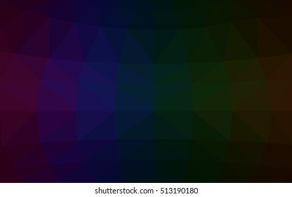 Dark multicolor polygonal illustration, which consist of triangles. Triangular design for your business. Geometric background in Origami style with gradient.
