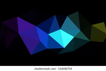 Dark multicolor polygonal illustration, which consist of triangles. Triangular design for your business. Geometric background in Origami style with gradient.