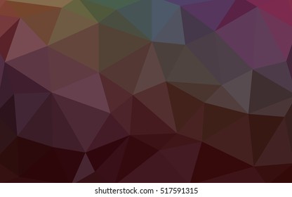 Dark multicolor polygonal illustration, which consist of triangles. Triangular design for your business. Geometric background in Origami style with gradient.