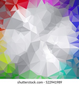 Dark multicolor polygonal illustration, which consist of triangles. Triangular design for your business. Geometric background in Origami style with gradient.