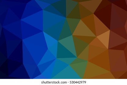 Dark multicolor polygonal illustration, which consist of triangles. Triangular design for your business. Geometric background in Origami style with gradient.