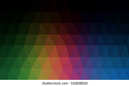 Dark Multicolor polygonal illustration, which consist of triangles. Triangular pattern for your business design. Geometric background in Origami style with gradient. 