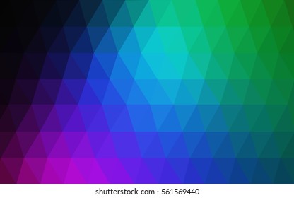 Dark Multicolor polygonal illustration, which consist of triangles. Triangular pattern for your business design. Geometric background in Origami style with gradient. 