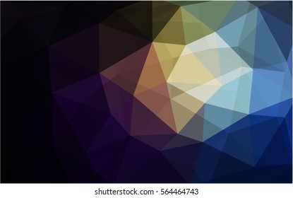 Dark Multicolor polygonal illustration, which consist of triangles. Triangular pattern for your business design. Geometric background in Origami style with gradient. 