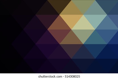 Dark multicolor polygonal template. Modern geometrical abstract illustration with gradient. The textured pattern can be used for background.