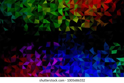 Dark Multicolor, Rainbow vector abstract mosaic background. Brand-new colored illustration in blurry style with gradient. The completely new template can be used for your brand book.