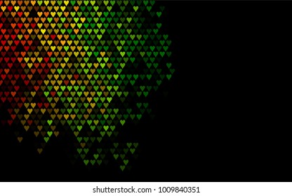 Dark Multicolor, Rainbow vector abstract lovely pattern with Hearts on white background. Happy Valentine's Day Greeting Card with small hearts. Stock template for your romantic ad, leaflet, banner.