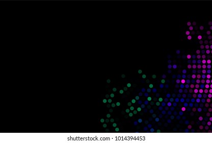 Dark Multicolor, Rainbow vector abstract pattern with circles. Geometry template for your business design. Background with colored spheres.
