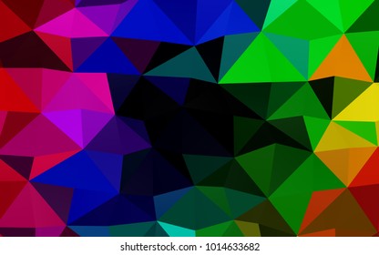 Dark Multicolor, Rainbow vector abstract polygonal background. A vague abstract illustration with gradient. The polygonal design can be used for your web site.