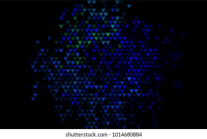 Dark Multicolor, Rainbow vector abstract lovely pattern with Hearts on white background. Happy Valentine's Day Greeting Card with small hearts. Stock template for your romantic ad, leaflet, banner.