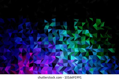 Dark Multicolor, Rainbow vector abstract polygonal background. Triangular geometric sample with gradient.  The textured pattern can be used for background.