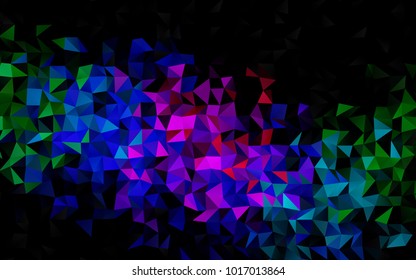 Dark Multicolor, Rainbow vector abstract mosaic template. An elegant bright illustration with gradient. A new texture for your design.