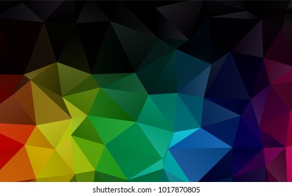 Dark Multicolor, Rainbow vector abstract mosaic background. A vague abstract illustration with gradient. Triangular pattern for your business design.
