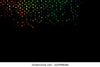 Dark Multicolor, Rainbow vector abstract colorful background, which consist of triangles. Pattern with colored triangles on white background.