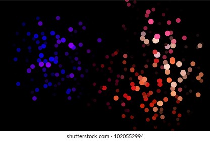 Dark Multicolor, Rainbow vector abstract pattern with circles. Geometry template for your business design. Background with colored spheres.