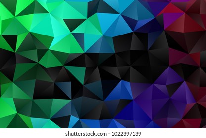 Dark Multicolor, Rainbow vector abstract polygonal template. Modern geometrical abstract illustration with gradient. The elegant pattern can be used as part of a brand book.