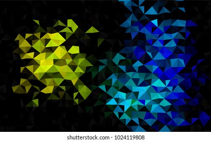 Dark Multicolor, Rainbow vector abstract polygonal template. Colorful illustration in abstract style with gradient. The textured pattern can be used for background.