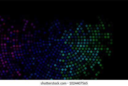 Dark Multicolor, Rainbow vector abstract pattern with circles. Geometry template for your business design. Background with colored spheres.